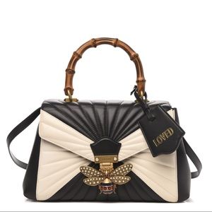 GUCCI Calfskin Bamboo Queen Margaret Top
Handle Bag